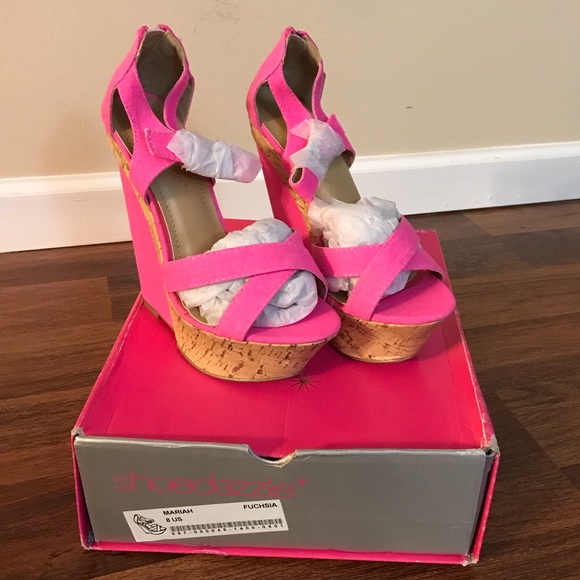 Fuchsia cork wedge - Picture 2 of 3